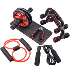 GENERICO - Set Deportivo 7 en 1 Rueda Abdominal Cuerda Fit Mano Cuerda