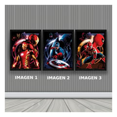 3DILUTION - IronMan Spiderman Capitan Cuadro 3D Efecto Lenticular