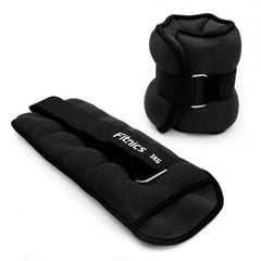 FITNICS - Pesas De Tobillo Muñeca Tobillera Set 2 Total 6kg - Negro