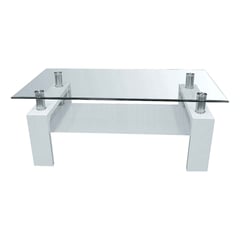 OEM - Mesa de centro vidrio templado 90* 50 /T-30 BLANCA