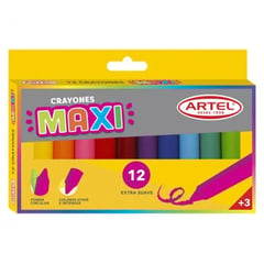 ARTEL - Lápices Cera O Crayones Maxi 12 Colores (gruesos)