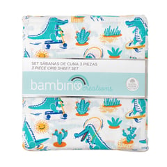 BAMBINO - Set Sabanas De Cuna Cocodrilo Blanco