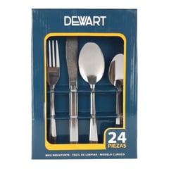 GENERICO - Set Cubiertos Cuchilleria Servicio 24 Pcs Dewart