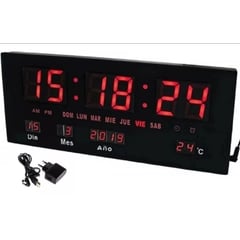 GENERICO - Reloj Mural Digital Led Con Termometro Y Alarma Melodías