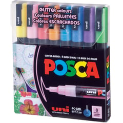 UNI POSCA - Marcadores Posca 3M Set 8 Colores Glitter