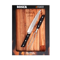 BOSCA - Tabla Parrillera + Cuchillo Y Tenedor