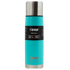 KEEP - Termo Bala Acero Inoxidable 500 ml Rubber Celeste / Amarillo