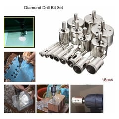 GENERICO - Kit 16 Brocas Ceramica Broca Diamantada Marmol Vidrio