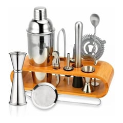 GENERICO - Juego Coctelera Set Utensilios Bar Inoxidable 12 Pzs