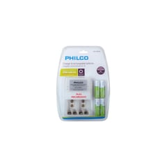 PHILCO - CARGADOR PILA + 4 PILA AA