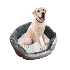 CRUSEC - Cama Cojín 70 Cm Mascotas Acolchada Para Perro Y Gato - Gris