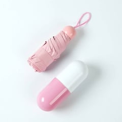 AIZO - Paraguas Mini Sombrilla De Bolsillo Capsula Dama Rayos Uv ROSA