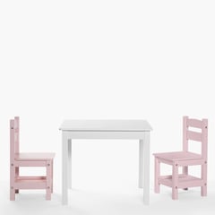 FORM DESIGN - Pack Kids 1 Mesa 2 sillas Olivia Blanco/Rosado Form