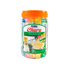 INABA - Churu Para Gatos Variedades de Pollo y Atun 50 Tubos X 14 g