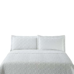 VEKKAHOME - QUILT 2 PLAZAS WHITE BEIGE