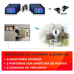 GENERICO - Video Portero Citófono Wifi Monitor 7 Alámbrico TuyaSmart