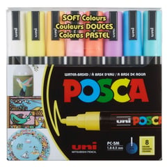 UNI POSCA - Marcadores 3M 8 Colores pastel Japonés