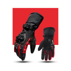 GENERICO - Guantes de invierno para motos impermeable rojo talla XL