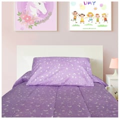 ILLUSIONS - Plumón Infantil MF 1.5 plazas Con Funda Para Almohada Modelo Space