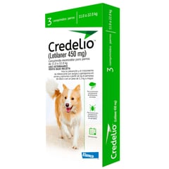 ELANCO - CREDELIO 11 - 22K. ANTIPULGAS Y GARRAPATAS 3 COMPRIMIDOS