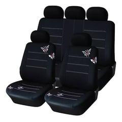 GOODCAR - Funda Cubre Asiento Auto Para Mujer 11pcs Negro Mariposas