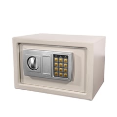 LUMAX - Caja Fuerte de Seguridad Con Clave y Llave Color Beige