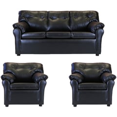 MUEBLES AMERICA - Living América 311 Cuero Sintético Negro