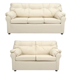 MUEBLES AMERICA - Living América 32 Cuero Sintético Beige