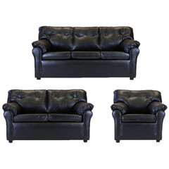 MUEBLES AMERICA - Living América 321 Cuero Sintético Negro