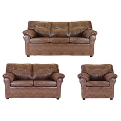 MUEBLES AMERICA - Living América 321 Cuero Sintético Caramelo