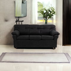 MUEBLES AMERICA - Sofá América 3 Cuerpos Cuero Auris Negro