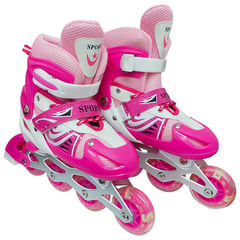 GENERICO - Patines En Línea Ajustable Rosado Talla 35 a 38