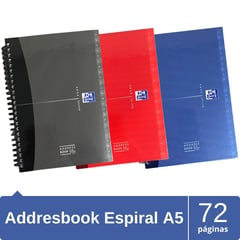 OXFORD - Cuaderno de espiral Addressbook 72 hojas A5