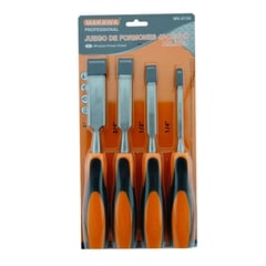 MAKAWA - Set Kit Jgo De Formones Cinceles P/ Madera 4 Piezas