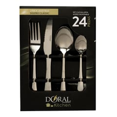 DORAL - Set de Cubiertos 24 Piezas Acero Inoxidable