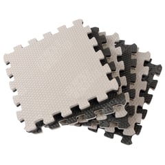 LUMAX - Set 10 Tatami Goma Eva 100x100x2cm Negro Y Gris