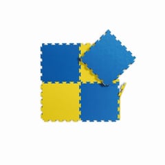 LUMAX - Set 10 Tatami Goma Eva 100x100x2cm Azul Y Amarillo