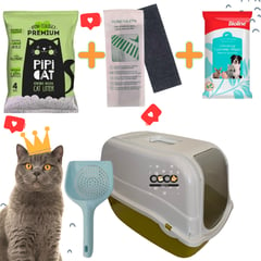 COCO PET'S - Kit Baño Gato -Filtro-Arena 4Kg-Pala-Toallitas VO