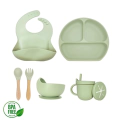 GENERICO - Set Alimentación Silicona Bebe 8 Pcs No Toxico Sin Bpa…