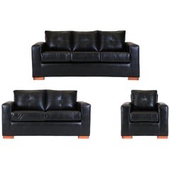 MUEBLES AMERICA - Living Franco 321 Cuero PU Negro