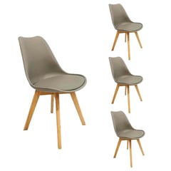 CASA BELLA - Pack 4 Sillas Tulip Eames Dsw Gris