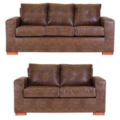 MUEBLES AMERICA - Living Franco 32 Cuero PU Caramelo