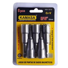 KAMASA - Juego De Adaptadores 5/16 Punta Magnetica 5 Piezas