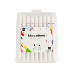 HOMEWELL - Marcadores Doble Punta de Colores 18u