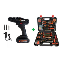 LERNEN - Pack Taladro Destornillador Inalámbrico 21v + Set 150 Herramientas