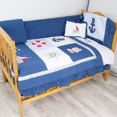 ENCANTO - Ropa De Cuna Bordado Marinero 0,90 x 1,40 mt PRODUCTO NACIONAL