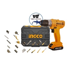 INGCO - Kit Set De Herramientas Taladro Inalambr + 128 Piezas