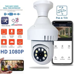 GENERICO - Cámara IP 360° Ampolleta motorizada Full HD Detector de Humo Alarma