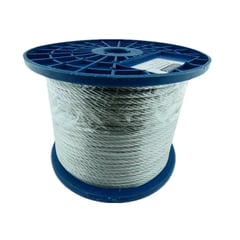 GENERICO - Piola Cable De Acero 6.0 Mm Rollo 100 Metros Galvanizado