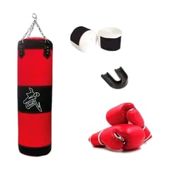 LUMAX - Kit Bolsa de Boxeo con Guantes y Protector Bucal